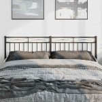 vidaXL Tăblie de pat metalică, negru, 180 cm vidaXL Tăblie de pat metalică, negru, 180 cm