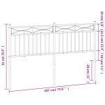 vidaXL Tăblie de pat metalică, negru, 180 cm vidaXL Tăblie de pat metalică, negru, 180 cm