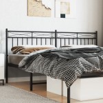 vidaXL Tăblie de pat metalică, negru, 193 cm vidaXL Tăblie de pat metalică, negru, 193 cm