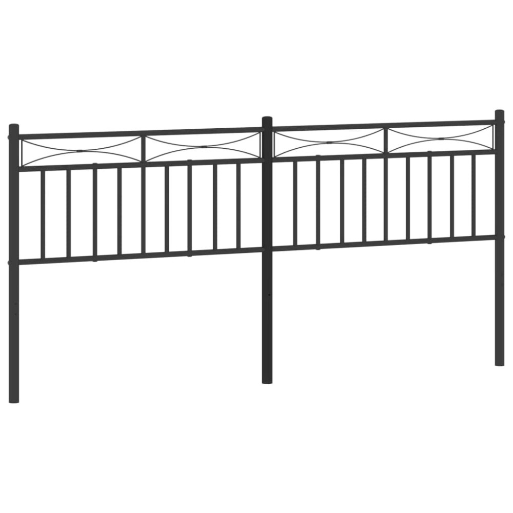 vidaXL Tăblie de pat metalică, negru, 200 cm