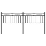 vidaXL Tăblie de pat metalică, negru, 200 cm