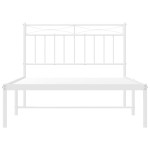 vidaXL Cadru de pat din metal cu tăblie, alb, 100x200 cm