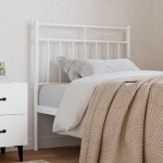 vidaXL Tăblie de pat metalică, alb, 75 cm vidaXL Tăblie de pat metalică, alb, 75 cm