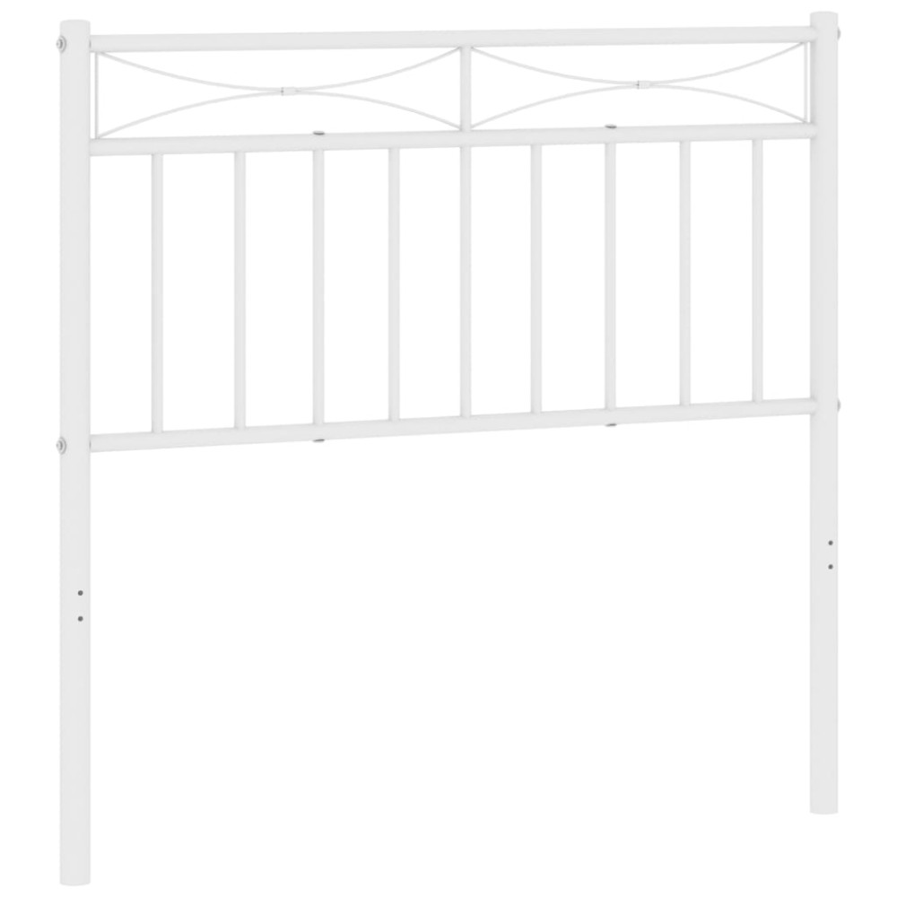 vidaXL Tăblie de pat metalică, alb, 90 cm