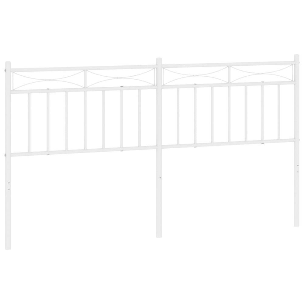 vidaXL Tăblie de pat metalică, alb, 160 cm