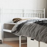 vidaXL Tăblie de pat metalică, alb, 160 cm