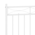 vidaXL Tăblie de pat metalică, alb, 160 cm