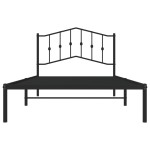 vidaXL Cadru de pat din metal cu tăblie, negru, 107x203 cm