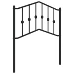 vidaXL Tăblie de pat metalică, negru, 75 cm