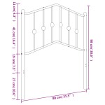vidaXL Tăblie de pat metalică, negru, 75 cm