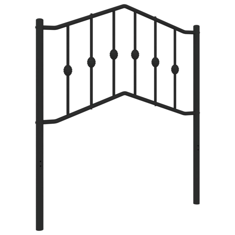 vidaXL Tăblie de pat metalică, negru, 80 cm