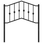 vidaXL Tăblie de pat metalică, negru, 80 cm