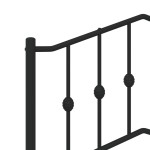 vidaXL Tăblie de pat metalică, negru, 80 cm