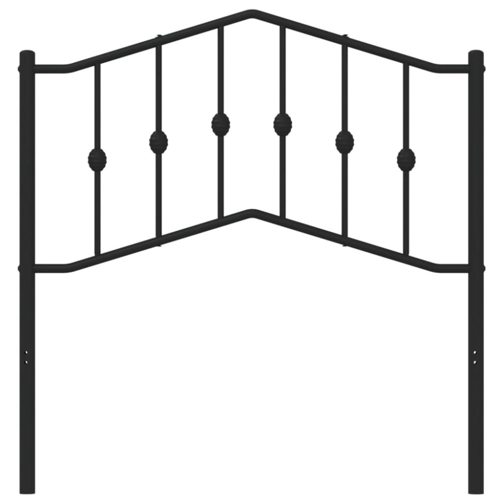 vidaXL Tăblie de pat metalică, negru, 90 cm