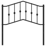 vidaXL Tăblie de pat metalică, negru, 90 cm