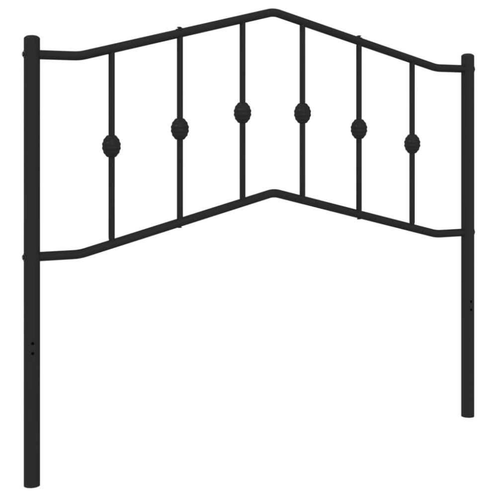 vidaXL Tăblie de pat metalică, negru, 107 cm
