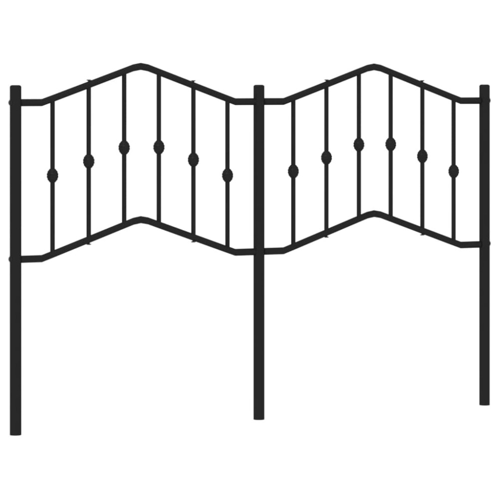 vidaXL Tăblie de pat metalică, negru, 140 cm