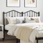 vidaXL Tăblie de pat metalică, negru, 150 cm vidaXL Tăblie de pat metalică, negru, 150 cm