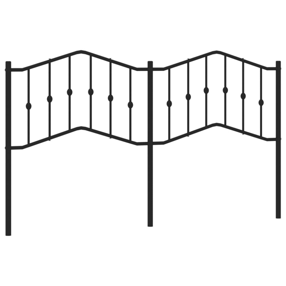 vidaXL Tăblie de pat metalică, negru, 160 cm