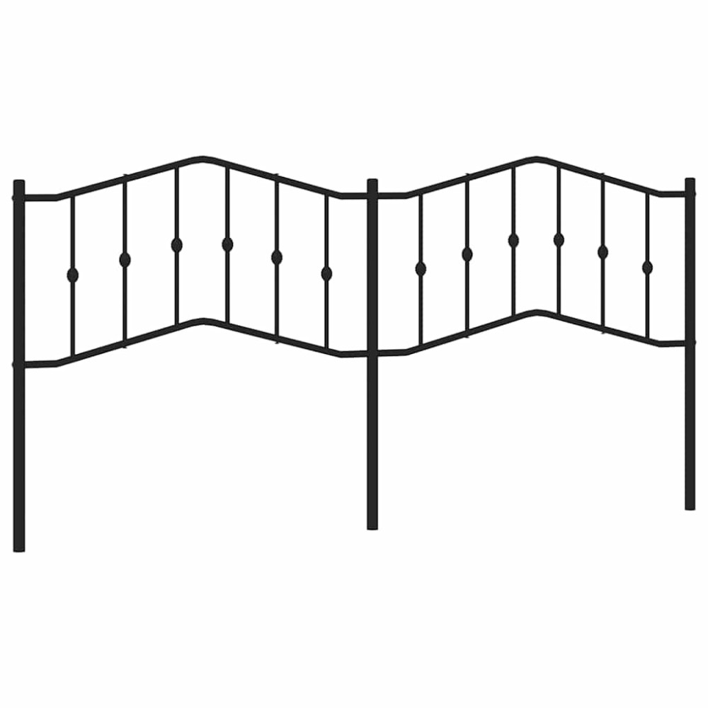 vidaXL Tăblie de pat metalică, negru, 193 cm