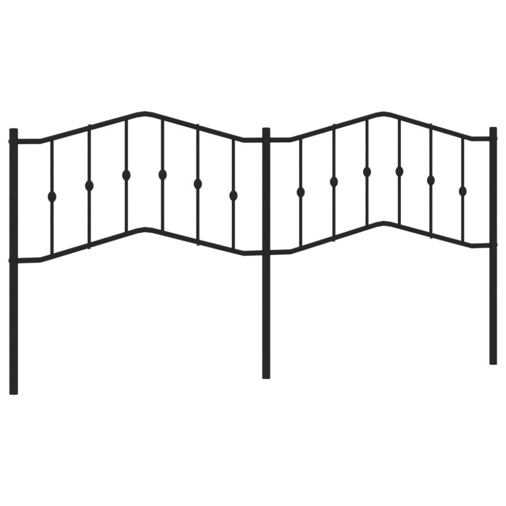 vidaXL Tăblie de pat metalică, negru, 200 cm