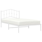 vidaXL Cadru de pat din metal cu tăblie, alb, 100x200 cm