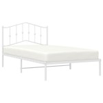 vidaXL Cadru de pat din metal cu tăblie, alb, 107x203 cm
