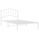 vidaXL Cadru de pat din metal cu tăblie, alb, 107x203 cm