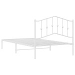 vidaXL Cadru de pat din metal cu tăblie, alb, 107x203 cm