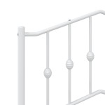 vidaXL Tăblie de pat metalică, alb, 100 cm