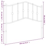 vidaXL Tăblie de pat metalică, alb, 100 cm