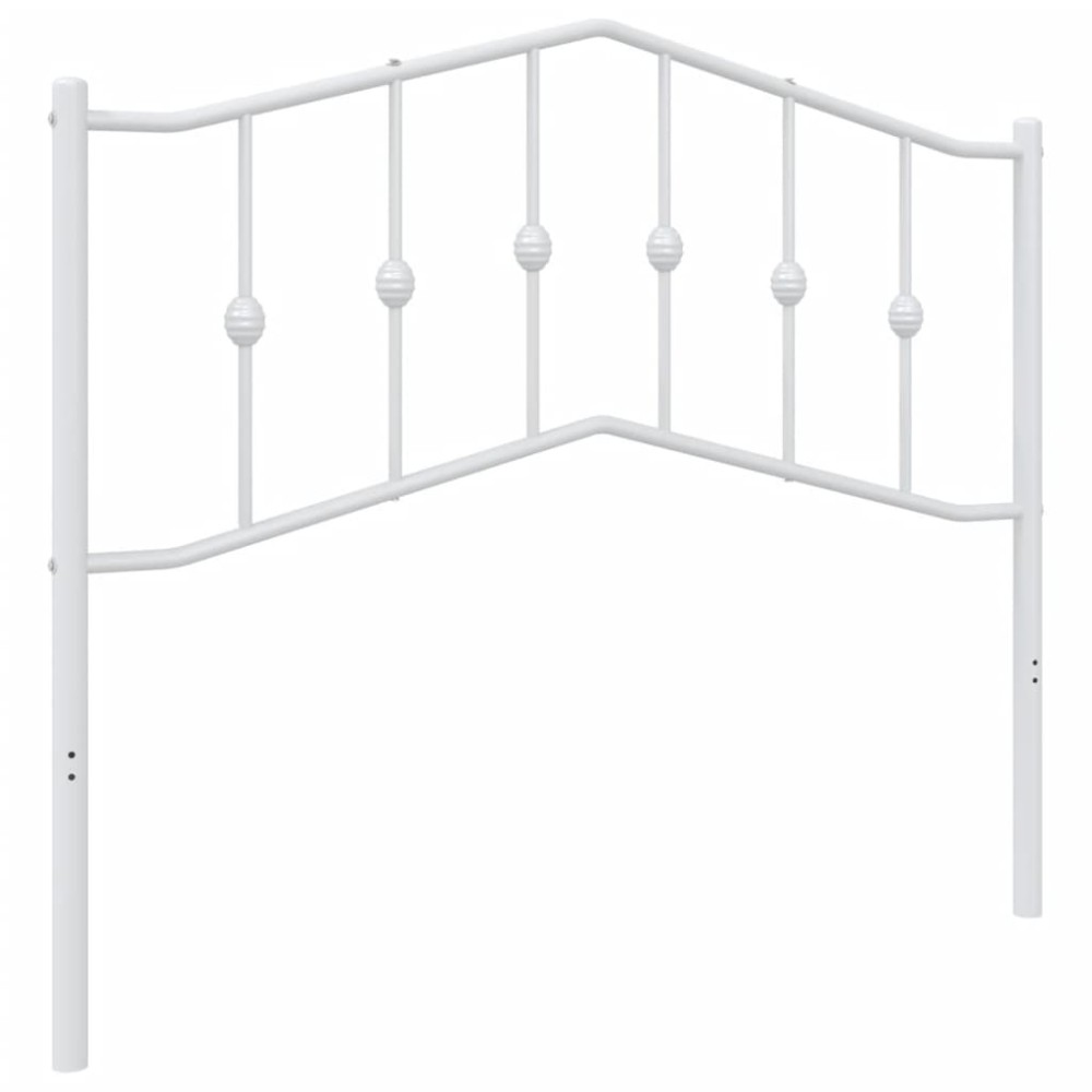 vidaXL Tăblie de pat metalică, alb, 107 cm