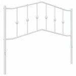 vidaXL Tăblie de pat metalică, alb, 107 cm
