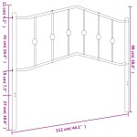 vidaXL Tăblie de pat metalică, alb, 107 cm