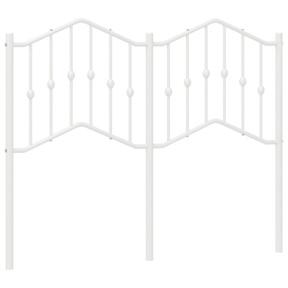 vidaXL Tăblie de pat metalică, alb, 120 cm