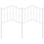 vidaXL Tăblie de pat metalică, alb, 120 cm