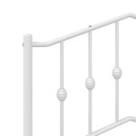 vidaXL Tăblie de pat metalică, alb, 120 cm