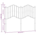 vidaXL Tăblie de pat metalică, alb, 120 cm