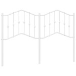 vidaXL Tăblie de pat metalică, alb, 135 cm