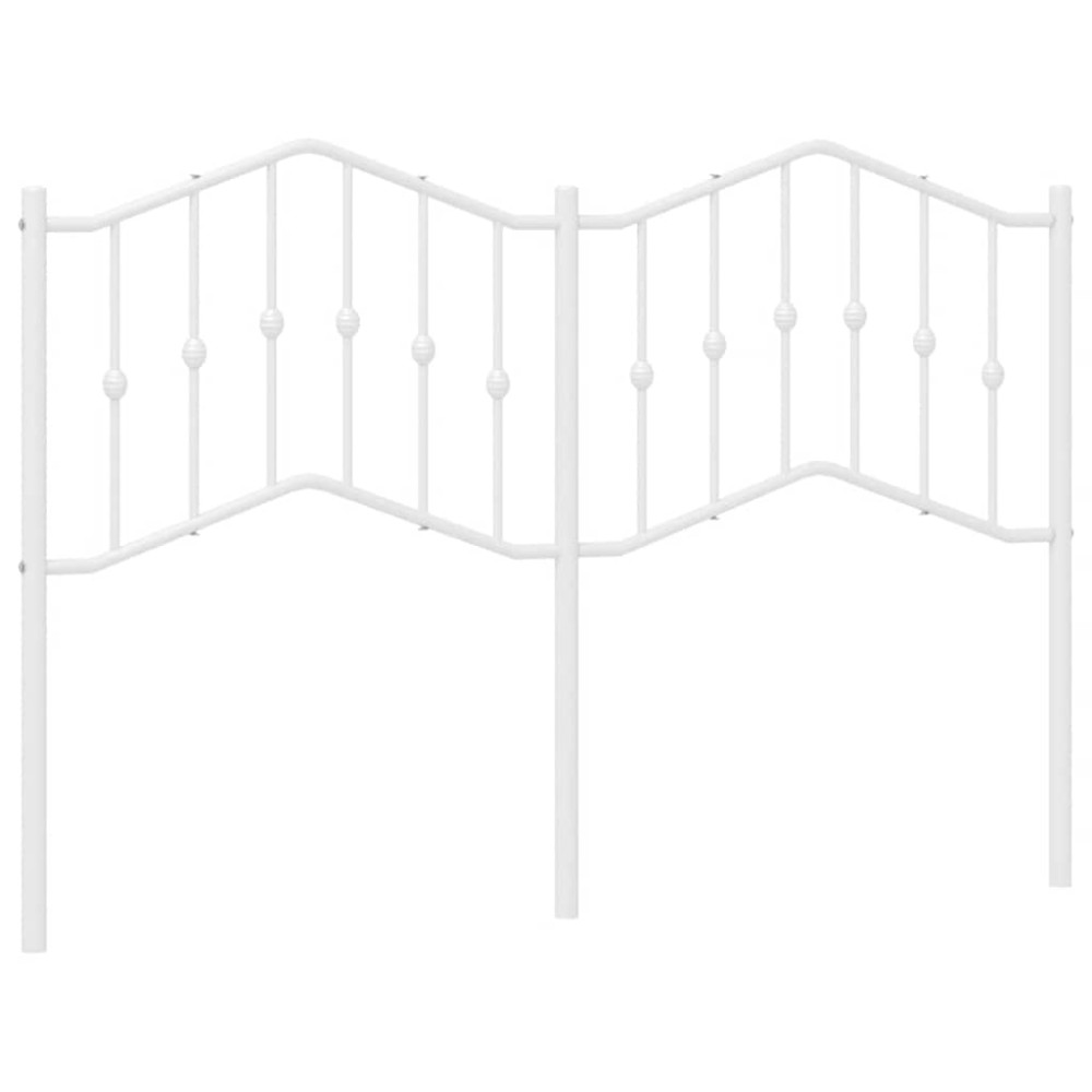 vidaXL Tăblie de pat metalică, alb, 150 cm