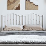 vidaXL Tăblie de pat metalică, alb, 150 cm