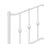 vidaXL Tăblie de pat metalică, alb, 150 cm