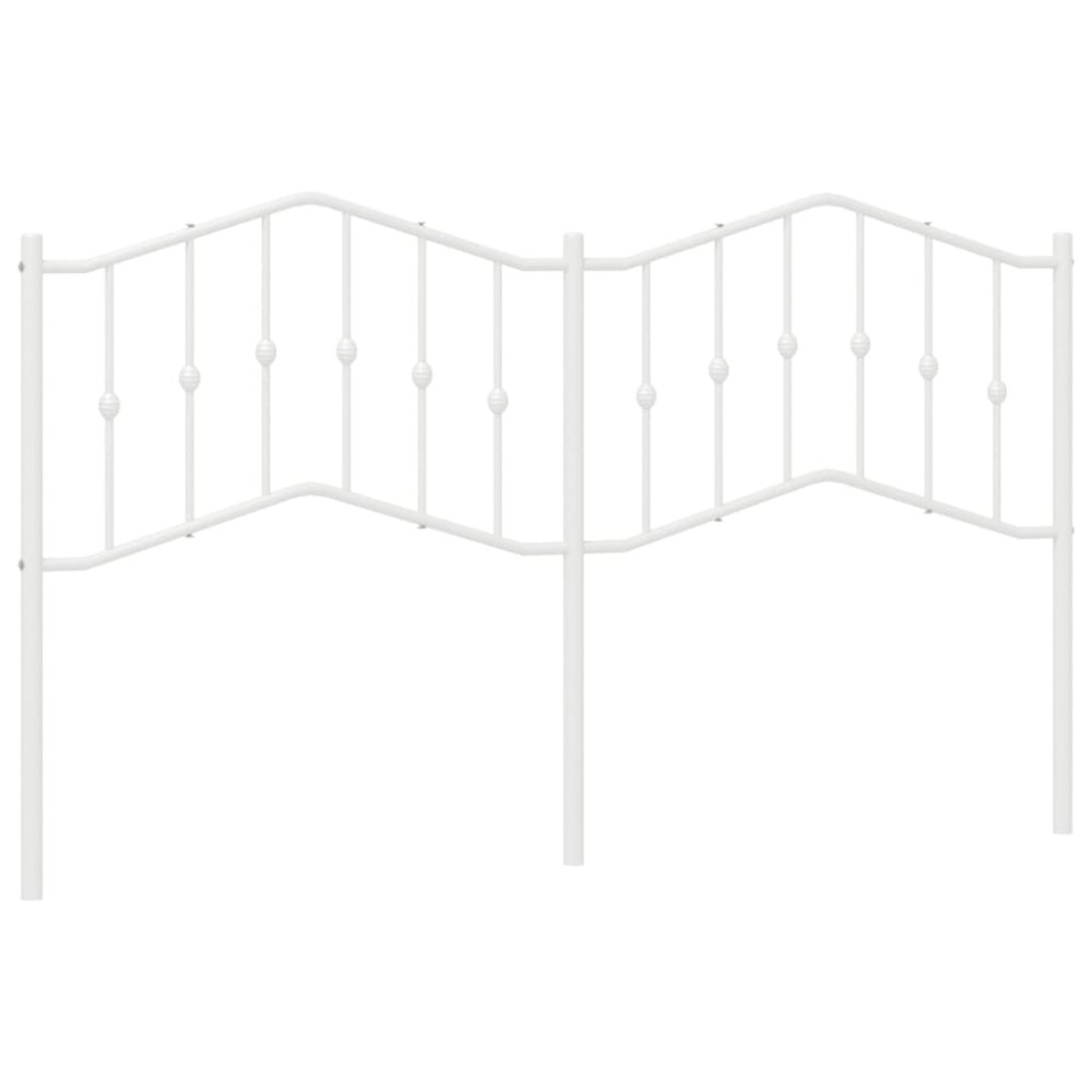 vidaXL Tăblie de pat metalică, alb, 160 cm