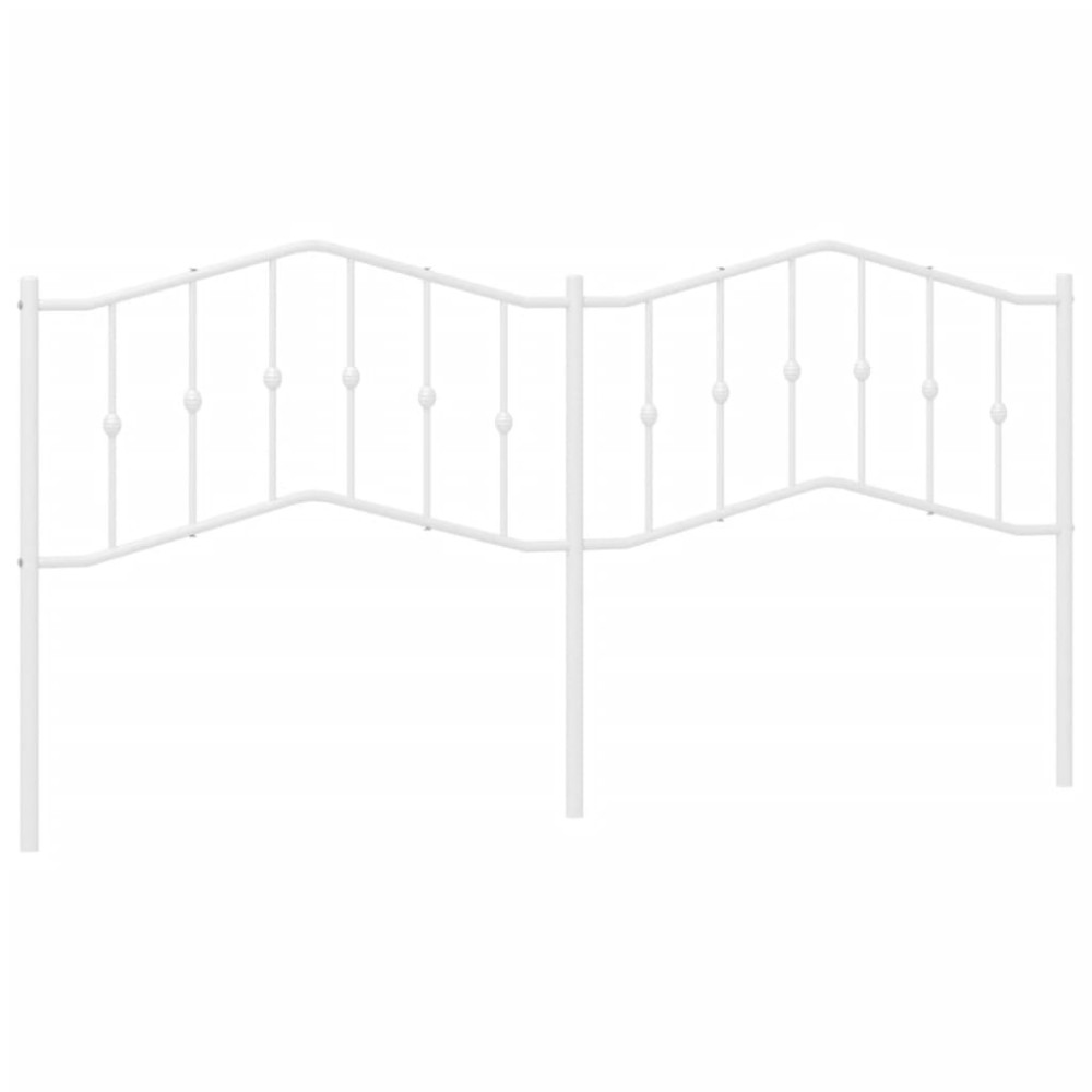 vidaXL Tăblie de pat metalică, alb, 200 cm