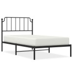 vidaXL Cadru de pat din metal cu tăblie, negru, 100x200 cm