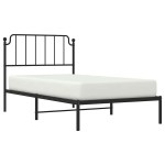 vidaXL Cadru de pat din metal cu tăblie, negru, 100x200 cm