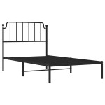 vidaXL Cadru de pat din metal cu tăblie, negru, 100x200 cm