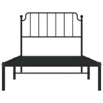 vidaXL Cadru de pat din metal cu tăblie, negru, 100x200 cm