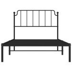 vidaXL Cadru de pat din metal cu tăblie, negru, 107x203 cm
