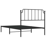 vidaXL Cadru de pat din metal cu tăblie, negru, 107x203 cm
